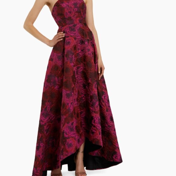 Mac Duggal Multicolor Strapless Brocade High Low A Line Gown - Style 27596 - Picture 3 of 10